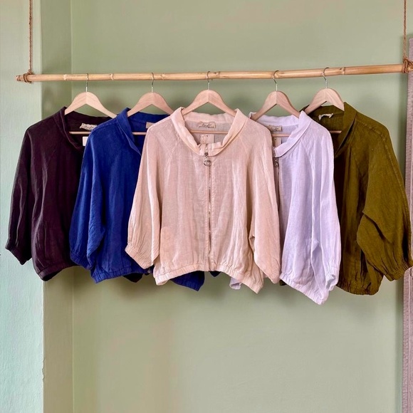 Puro Lino Italian Linen Zipper Jackets - Picture 1 of 2